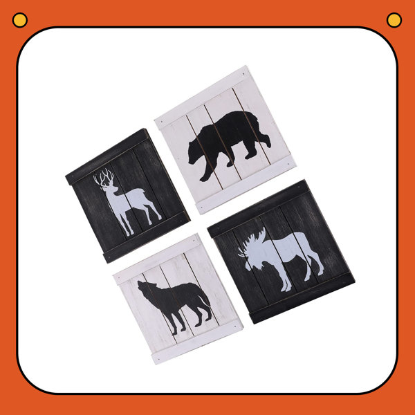 Millwood Pines Rustic Cabin Decor Clearance, Wolf Deer Moose Bear